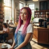 Afrika Örgüsü Ve Rasta İçin Sentetik Ombreli Saç - Koyu Pembe / Açık Pembe / Mavi