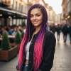 Afrika Örgüsü Ve Rasta İçin Sentetik Ombreli Saç - Mor / Neon Pembe