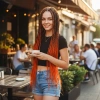 Afrika Örgüsü Ve Rasta İçin Sentetik Ombreli Saç - Siyah / Turuncu