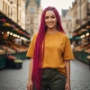 Afrika Örgüsü Ve Rasta İçin Sentetik Saç - Koyu Fuşya