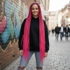 Afrika Örgüsü Ve Rasta İçin Sentetik Saç - Koyu Pembe