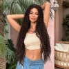 Afro Dalga Fiber Sentetik Tül Peruk - Kahverengi