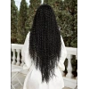 Afro Dalga Fiber Sentetik Tül Peruk - Siyah