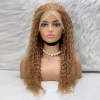 Afro Dalga Front Lace Gerçek Tül Peruk - Sıcak Karamel - 70-75cm