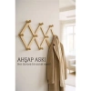 Ahşap Akordeon Duvar Askısı - Dekoratif, Çok Amaçlı, 10 Kancalı Akıllı Askılık 722371