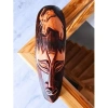 Ahşap Oyma Fil Surat Mask Totem Aborjin Tipi Duvar Objesi Mindi Ağacı El Oyması 30 cm