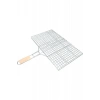 Ahşap Saplı Mangal Izgarası Galvanizli Paslanmaz Kafes Demir 25 x 40 cm mudanis