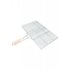 Ahşap Saplı Mangal Izgarası Galvanizli Paslanmaz Kafes Demir 25 x 40 cm mudanis