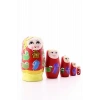 Ahşap Tombul İç İçe Matruşka Bebek Kırmızı Set 5li Büyük Boy