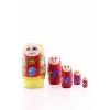 Ahşap Tombul İç İçe Matruşka Bebek Kırmızı Set 5li Büyük Boy