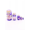 Ahşap Tombul İç İçe Matruşka Bebek Mor Set 5li Büyük Boy