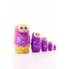 Ahşap Tombul İç İçe Matruşka Bebek Pembe Set 5li Büyük Boy