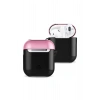 Airpods 2 (2.nesil) 3in1 Kılıf - Siyah-Pembe