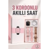 Akıllı Saat Amoled Ekran 3 Kordonlu Aksesuar Hediyeli Sesli Görüşme