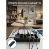 Akım Korumalı 10lu Çoklu Priz Usb-a Ve Type-c Şarj Çıkışlı