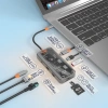 Ally 8in1 Type-c To Usb3.0 + Usb2.0 + Type-c + Pd + Hdmı + Sd + Tf + Ethernet Çoğaltıcı Transparan H