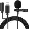 Ally İphone Lightning Yaka Mikrofonu+3.5mm Jack Profesyonel Youtuber Mikrofonu