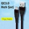 Ally Qc3.0 Usb To Type-c Hızlı Şarj Kablosu-(5775)