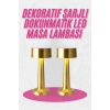 Altın Rengi Masa Ve Gece Lambası Dokunmatik Şarjlı Masa Lambası