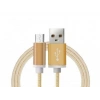 Android Örgü Şeklinde Renkli Çelik Şarj Data Kablosu - Gold