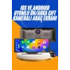 Android ve İOS Uyumlu Ön Arka Çift Kameralı Araç Ekranı Dokunmatik CarPlay