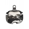 Apple Airpods 3 (3.nesil) Çanta Kamuflaj Deri Kılıf - Gri