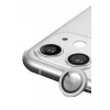 Apple iPhone 11 Raze Metal Kamera Lens - Gümüş