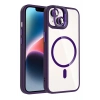 Apple iPhone 13 Remim Lensli Magsafe Standlı Kapak - Derin Mor