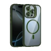 Apple iPhone 14 Pro Max Remim Lensli Magsafe Standlı Kapak - Koyu Yeşil