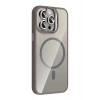 Apple iPhone 14 Pro Max Remim Lensli Magsafe Standlı Kapak - Titan Gri