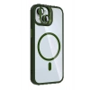 Apple iPhone 14 Remim Lensli Magsafe Standlı Kapak - Koyu Yeşil