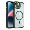 Apple iPhone 15 Plus Remim Lensli Magsafe Standlı Kapak - Koyu Yeşil