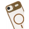 Apple iPhone 17 Air Remim Lensli Magsafe Standlı Kapak - Kahverengi