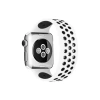 Apple Watch 38mm Ayarlı Delikli Silikon Kordon - Beyaz-Siyah