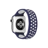 Apple Watch 38mm Ayarlı Delikli Silikon Kordon - Lacivert-Beyaz