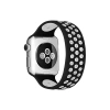 Apple Watch 38mm Ayarlı Delikli Silikon Kordon - Siyah-Beyaz