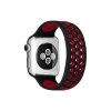 Apple Watch 38mm Ayarlı Delikli Silikon Kordon - Siyah-Kırmızı