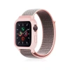 Apple Watch 38mm Hasırlı Cırtcırtlı Kasalı Kordon - Pembe
