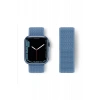 Apple Watch 38mm Hasırlı Cırtcırtlı Kordon - Mavi
