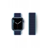 Apple Watch 38mm Hasırlı Cırtcırtlı Kordon - Mavi-Lacivert