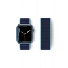 Apple Watch 38mm Hasırlı Cırtcırtlı Kordon - Mavi-Lacivert