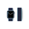Apple Watch 38mm Hasırlı Cırtcırtlı Kordon - Mavi-Lacivert