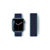 Apple Watch 38mm Hasırlı Cırtcırtlı Kordon - Mavi-Lacivert