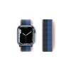 Apple Watch 38mm Hasırlı Cırtcırtlı Kordon - Siyah-Mavi