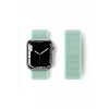 Apple Watch 38mm Hasırlı Cırtcırtlı Kordon - Turkuaz
