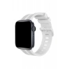Apple Watch 38mm KR408 Çizgili Silikon Kordon - Beyaz