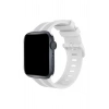 Apple Watch 38mm KR408 Çizgili Silikon Kordon - Beyaz