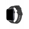 Apple Watch 38mm KR408 Çizgili Silikon Kordon - Koyu Gri