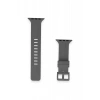 Apple Watch 38mm KR408 Çizgili Silikon Kordon - Koyu Gri