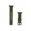 Apple Watch 38mm KR408 Çizgili Silikon Kordon - Koyu Yeşil